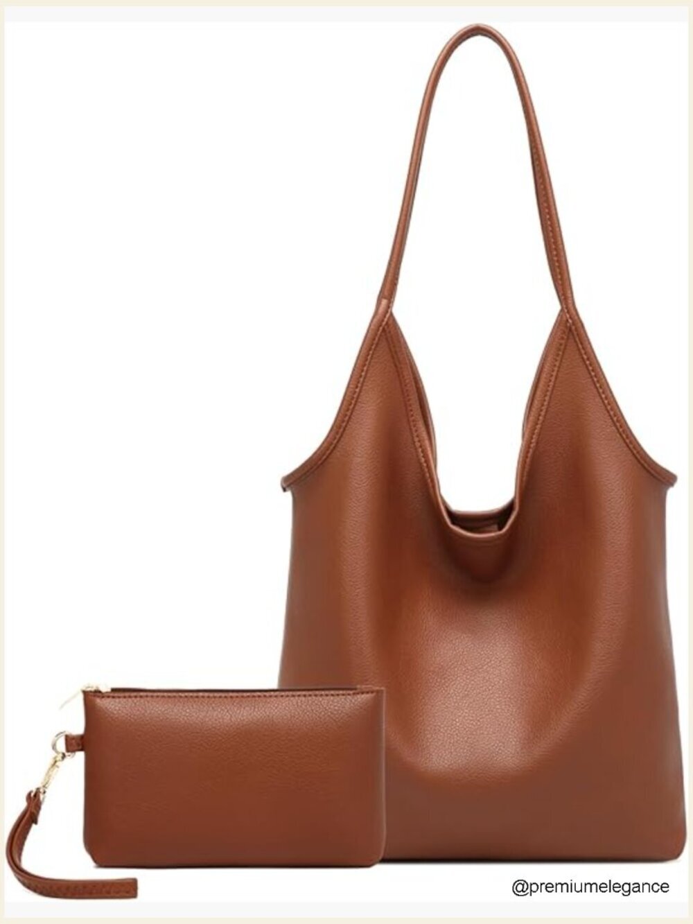 Slouchy Hobo Shoulder Bag Large Vegan Leather Purse for Women